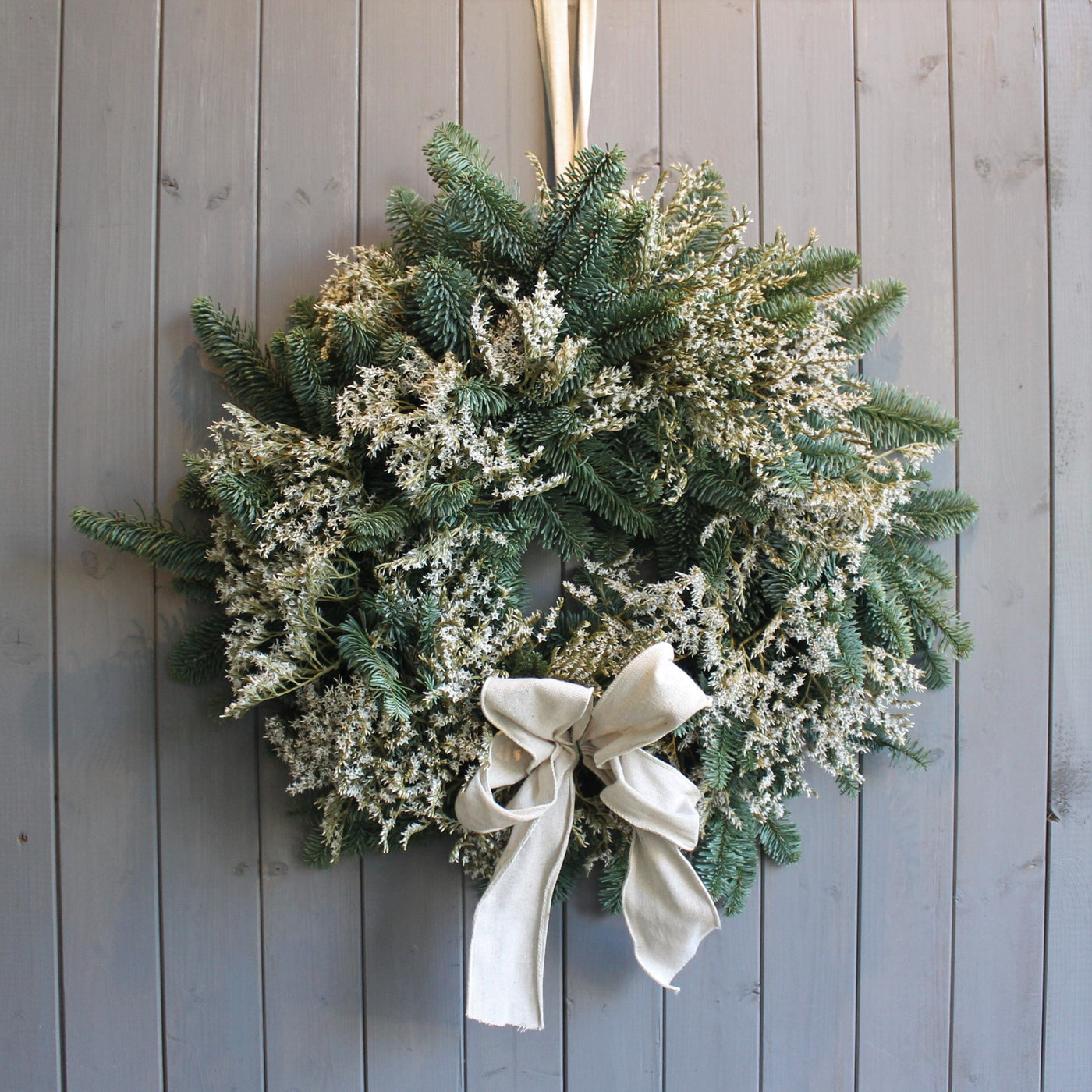 Pine and limonium wreath